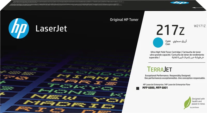 HP 217Z - Tonercartridge - Origineel - Ultra Hoge Capaciteit van HP in Cyaan – productfoto