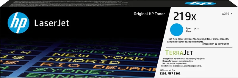 HP 219X - Originele LaserJet Tonercartridge van HP in Cyaan – productfoto