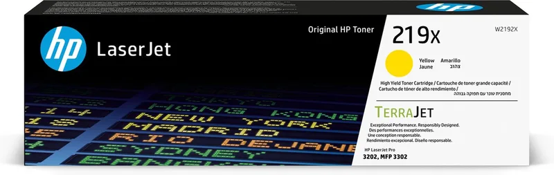 HP 219X - Originele LaserJet Tonercartridge van HP in Geel – productfoto