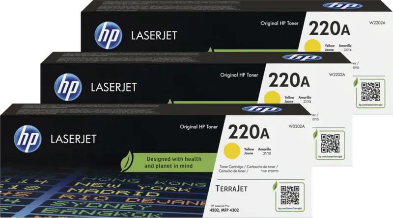 HP 220A LaserJet Toner Geel (3 stuks) de HP – photo produit