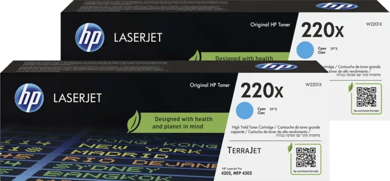 HP 220X LaserJet Toner Cyaan (2 stuks) van HP – productfoto