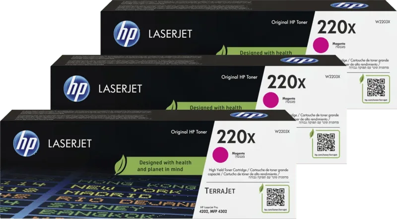 HP 220X LaserJet Toner Magenta (3 stuks) de HP – photo produit