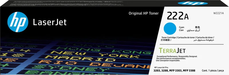 HP 222A originele LaserJet-tonercartridge de HP en Cyaan – photo produit