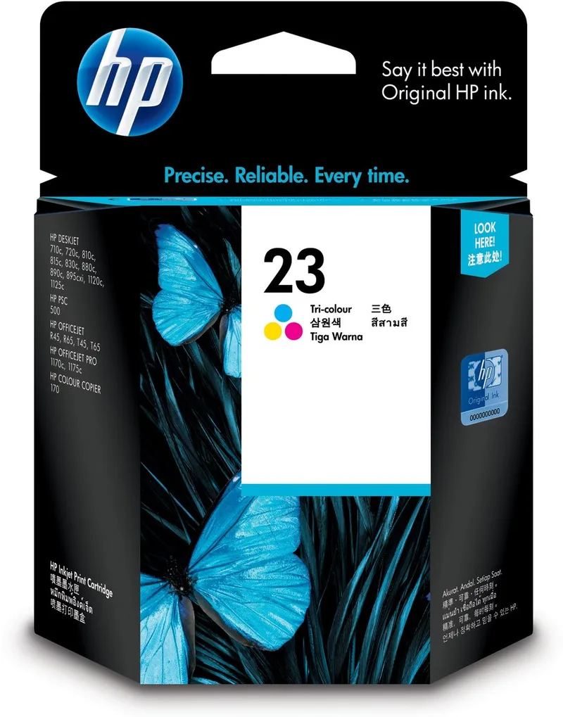 HP 23 - Inktcartridge / Kleur / 30 ml (C1823D) fra HP i Cyaan – produktbillede