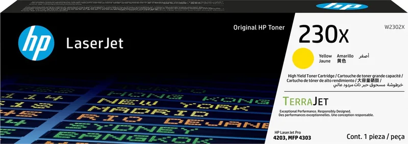 HP 230X Yellow Original LaserJet Toner Cartridge fra HP i Gul – produktbillede