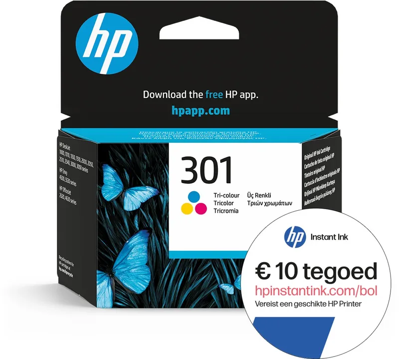 HP 301 - Inktcartridge - Origineel - Standaard capaciteit - Instant Ink tegoed fra HP i Kleur – produktbillede