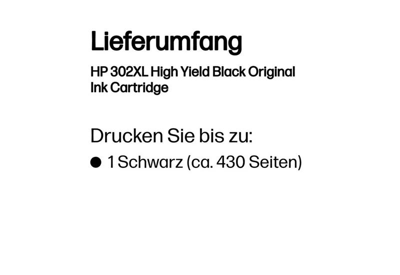 HP 302XL Druckerpatrone Original Schwarz F6U68AE Tinte van HP – productfoto 2 van 2