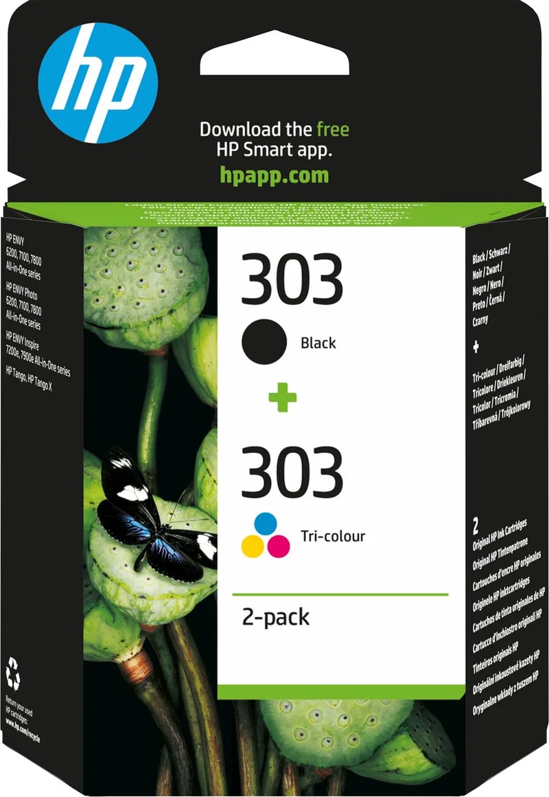 HP 303 - Inktcartridges - Origineel - Standaard capaciteit - en Zwart van HP in Kleur – productfoto