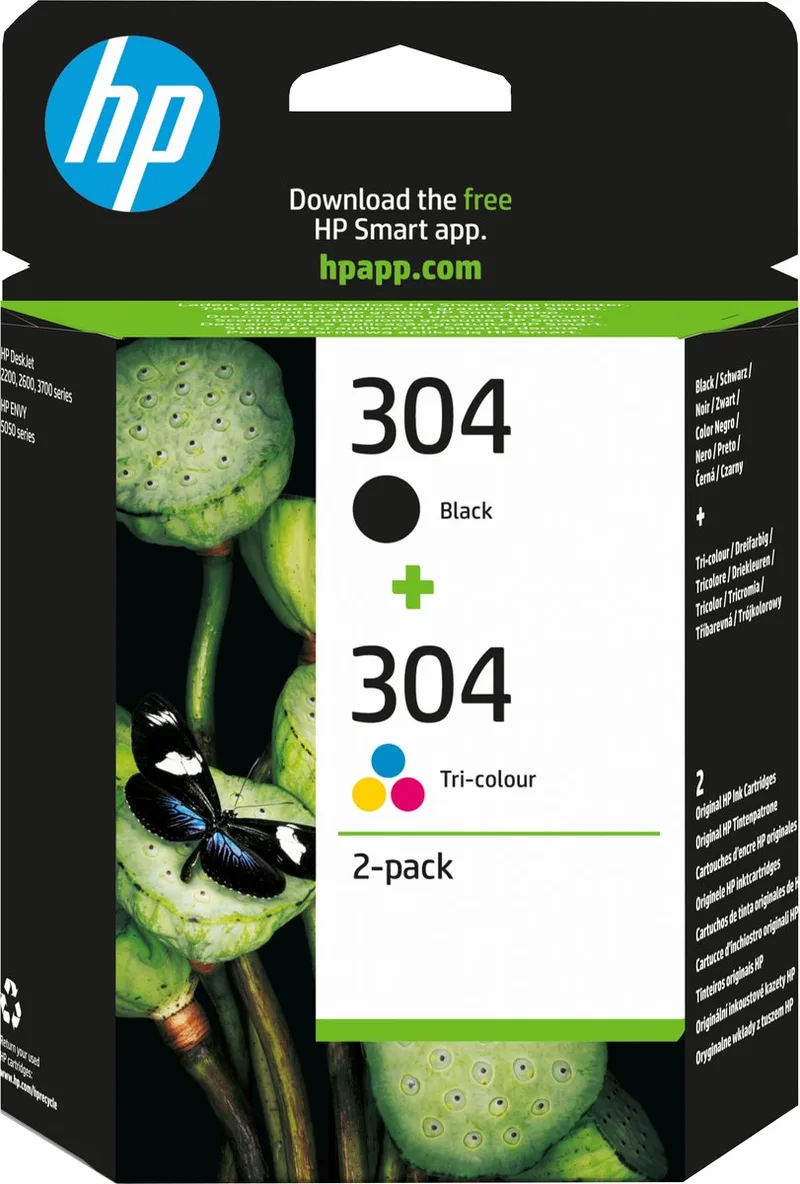 HP 304 - Inktcartridge / en zwart 2-pack-combo by HP in Driekleuren – product photo