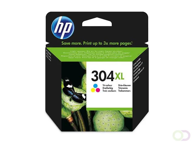 HP 304XL originele drie-kleuren inktcartridge (N9K07AE) de HP – photo produit 1 sur 6
