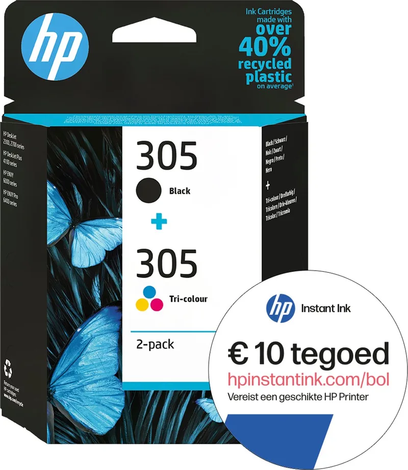 HP 305 - Inktcartridge - Origineel - Kleur en + Instant Ink tegoed de HP en Noir – photo produit