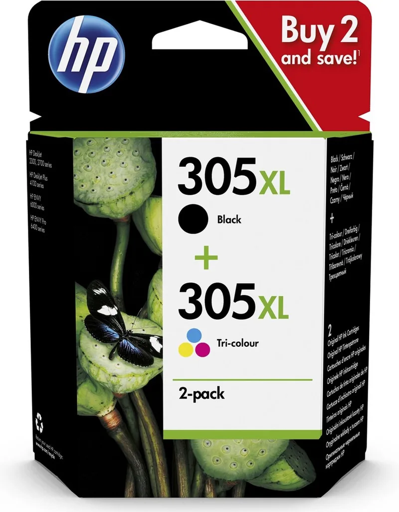 HP 305XL - Inktcartridge - Origineel - Hoge capaciteit - Kleur en Zwart van HP in Zwart & Kleur – productfoto