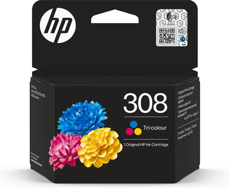 HP 308 Envy Tinte 3color 120 Seiten Tintenpatrone van HP in Zwart – productfoto