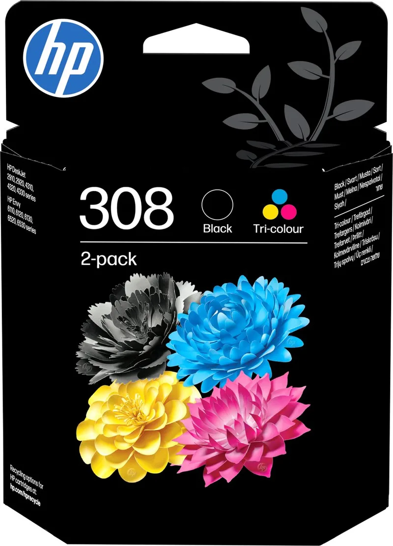 HP 308 - Inktcartridge - Origineel - Standaard capaciteit - Kleur de HP en Noir – photo produit