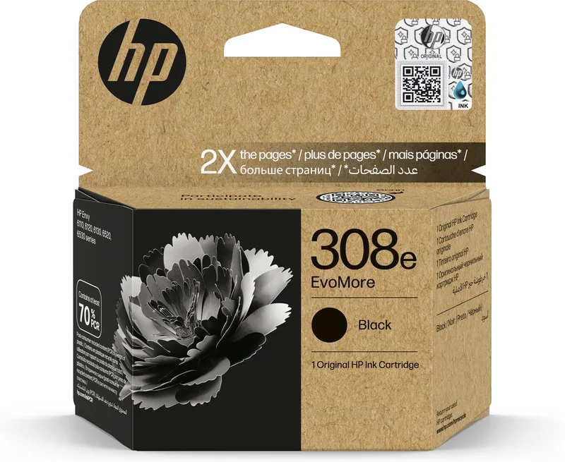 HP 308e EvoMore originele zwarte inktcartridge by HP in Black – product photo