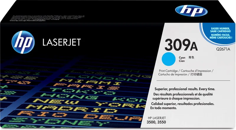 HP 309A - Tonercartridge by HP in Cyaan – product photo