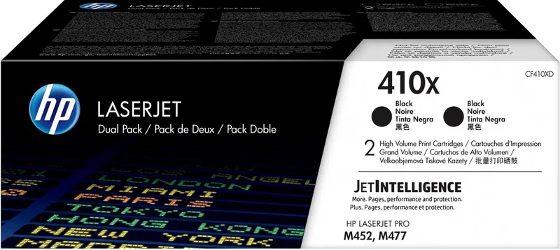 HP 410X originele high-capacity zwarte LaserJet tonercartridges, 2-pack van HP in Zwart – productfoto