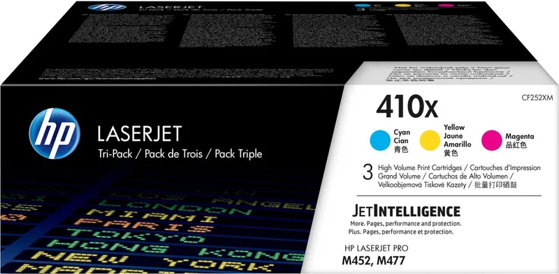 HP 410X - Tonercartridge - Origineel - Hoge Capaciteit - 3 Pack - Cyaan/Magenta/Geel från HP i Gul – produktbild