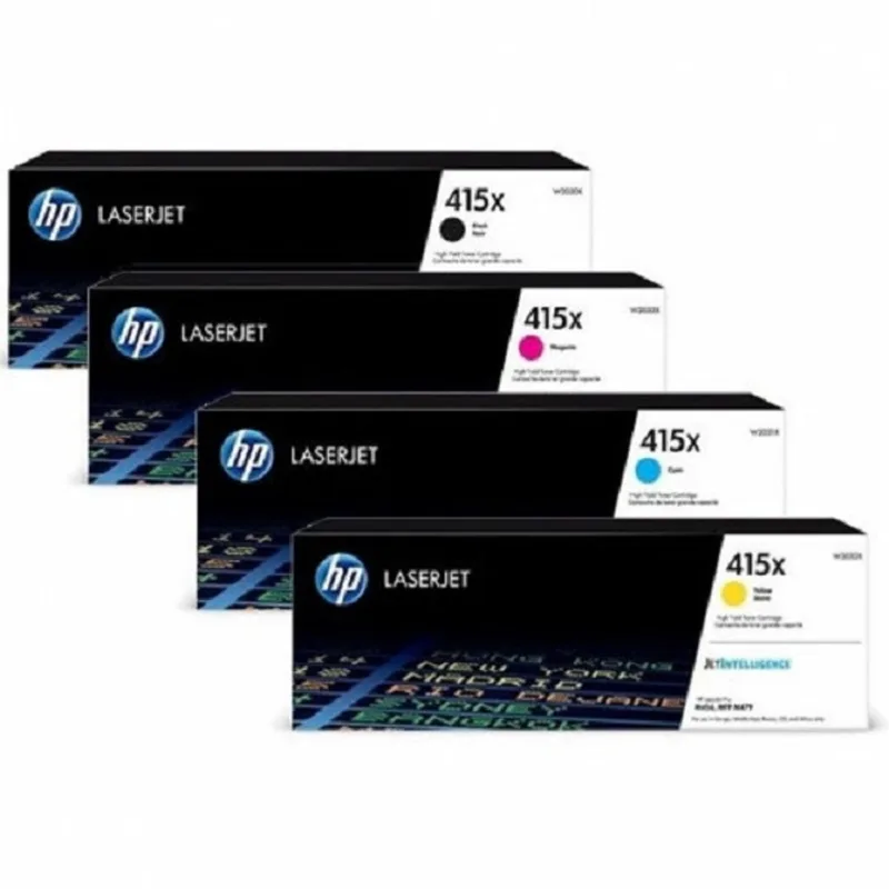 HP 415X W2030X, W2031X, W2032X, W2033X Tonercartridge - 4-Pack (CMYK) van HP in Zwart, Cyaan, Magenta, Geel – productfoto