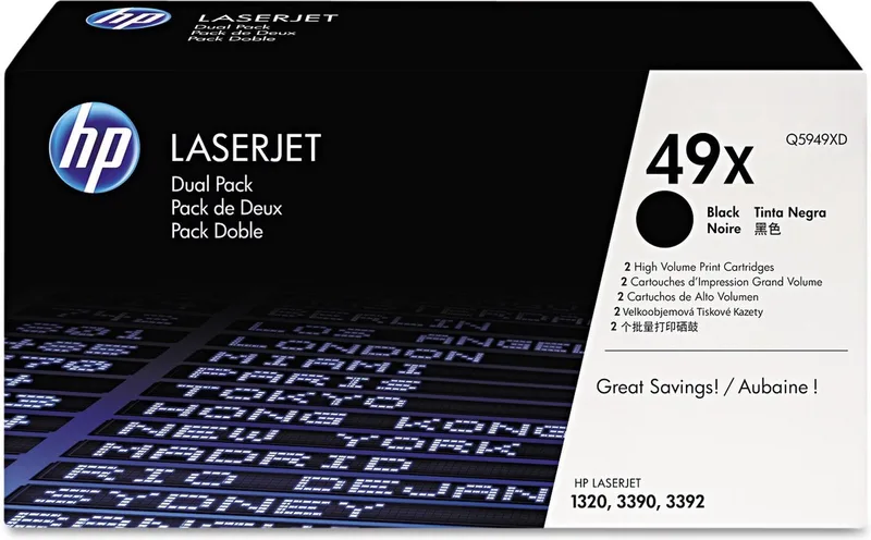 HP 49X tonercartridge 2 stuk(s) Origineel von HP in Schwarz – Produktfoto