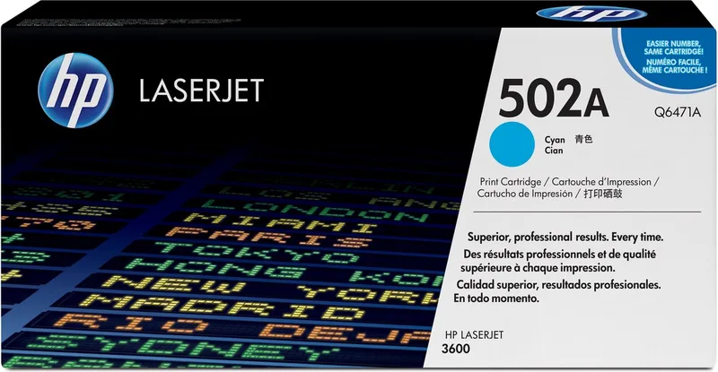 HP 502A - Tonercartridge de HP en Cyaan – photo produit