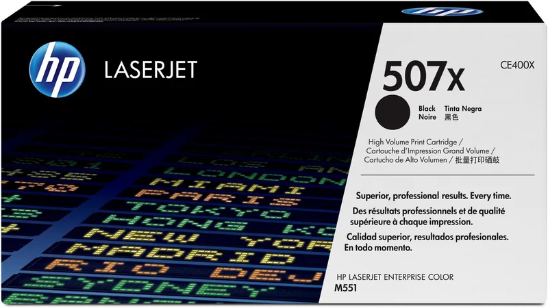HP 507X - Tonercartridge / Hoge Capaciteit van HP in Zwart – productfoto