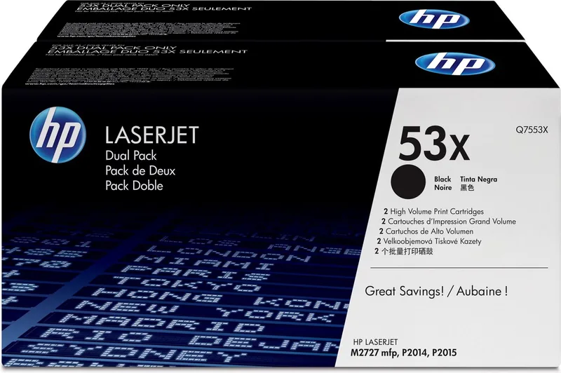 HP 53X - Tonercartridge / (DUO VERPAKKING) fra HP i Sort – produktbillede