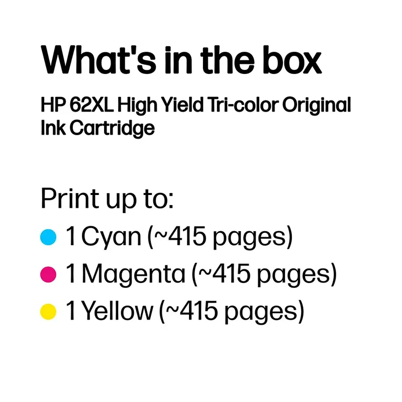 HP 62XL originele high-capacity drie-kleuren inktcartridge (C2P07AE) von HP – Produktfoto 2 von 5