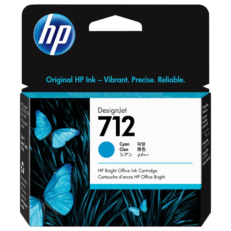 HP 712 29-ml Cyan DesignJet Ink Cartridge print head von HP – Produktfoto