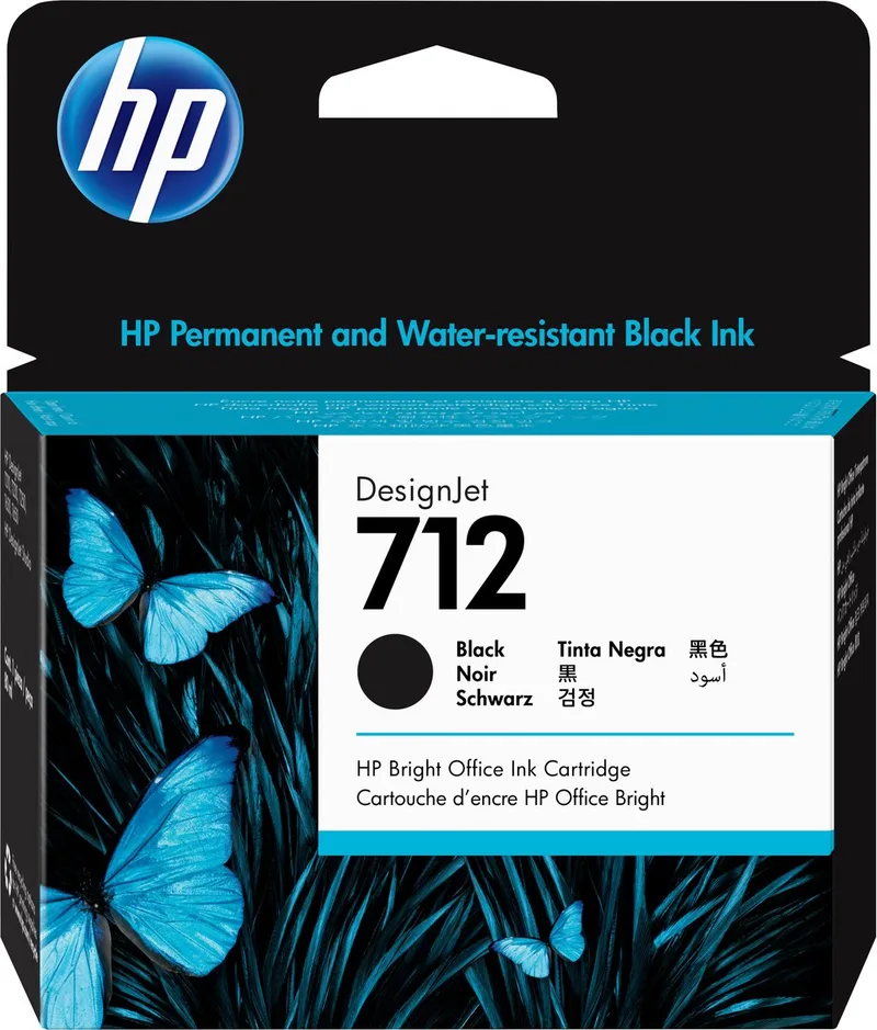 Tinte schwarz Nr. 712 (3ED71A) von HP in Schwarz – Produktfoto