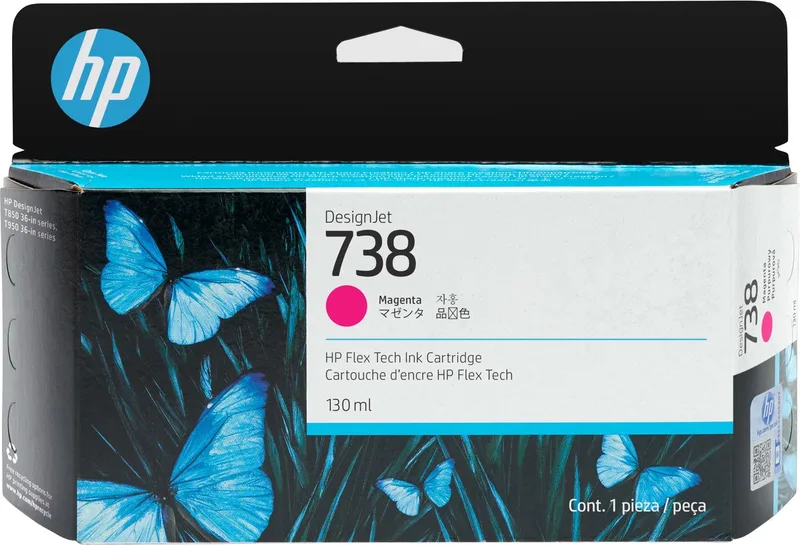HP 738 130 ml inktcartridge voor DesignJet by HP in Magenta – product photo