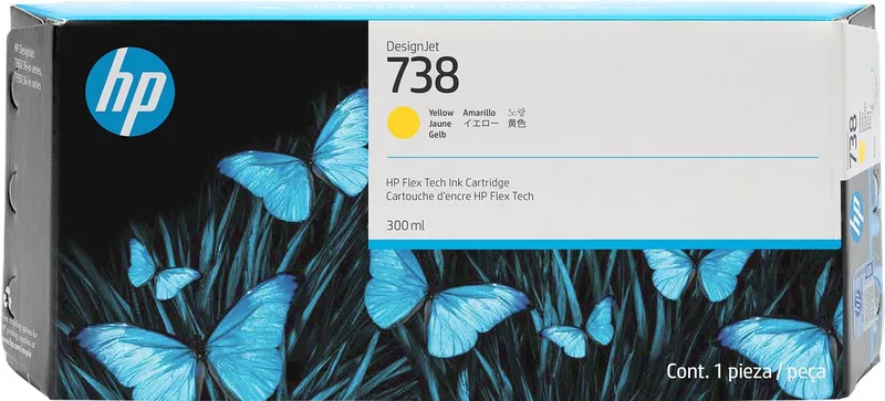 HP 738 300 ml gele inktcartridge voor DesignJet de HP en Jaune – photo produit