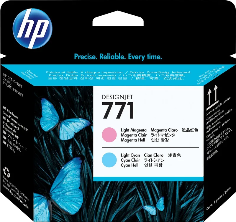 HP 771 - Inktcartridge / Licht / Licht Cyaan (CE019A) de HP en Magenta – photo produit