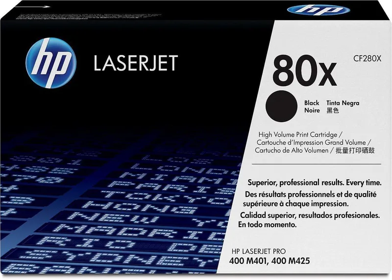 HP 80X CF280X - Tonercartridge / Zwart / Hoge Capaciteit by HP in Hp No. 80x Zwart 6.900 Pagina`s (origineel) Cf280x – product photo