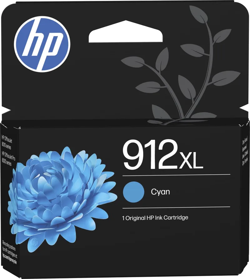 HP 912 XL - Inktcartridge - Origineel - Hoge Capaciteit van HP in Cyaan – productfoto