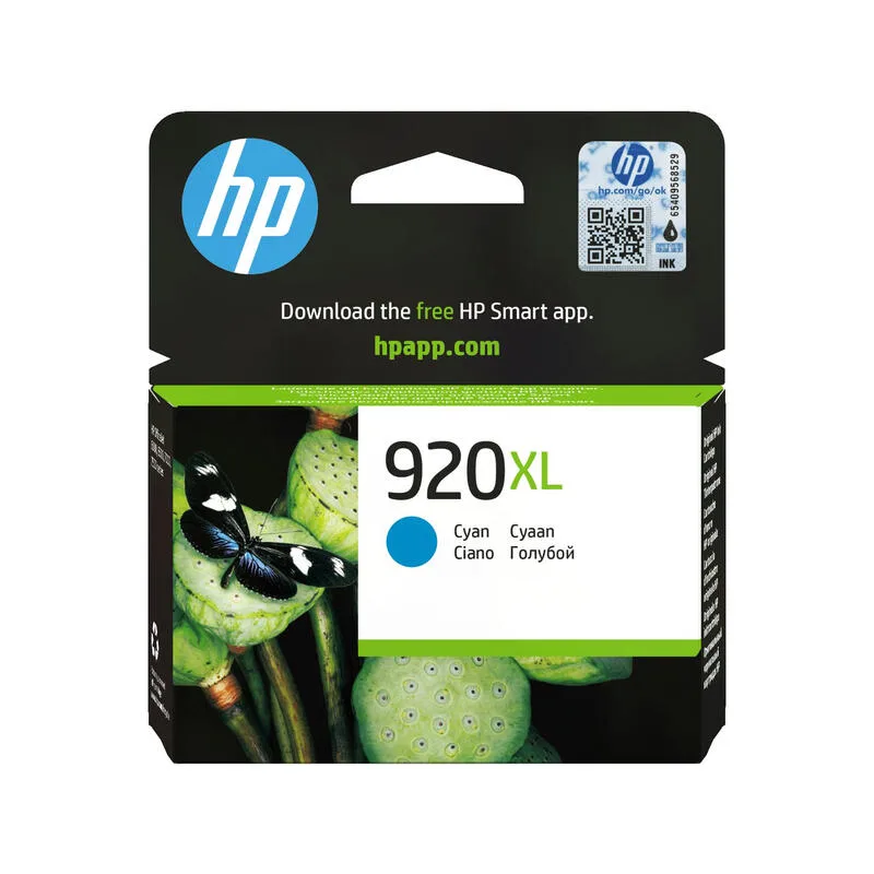 HP 920XL originele hoge capaciteit cyaan inktcartridge van HP – productfoto