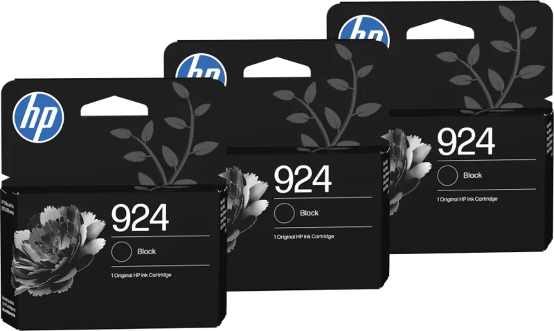 HP 924 Cartridge Zwart Triple Pack de HP – photo produit