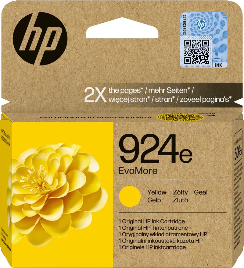 HP 924e EvoMore originele gele inktcartridge de HP en Jaune – photo produit