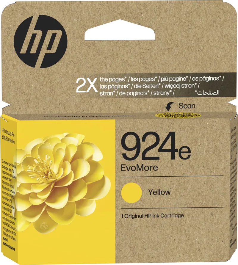 HP 924e EvoMore originele gele inktcartridge de HP en Jaune – photo produit