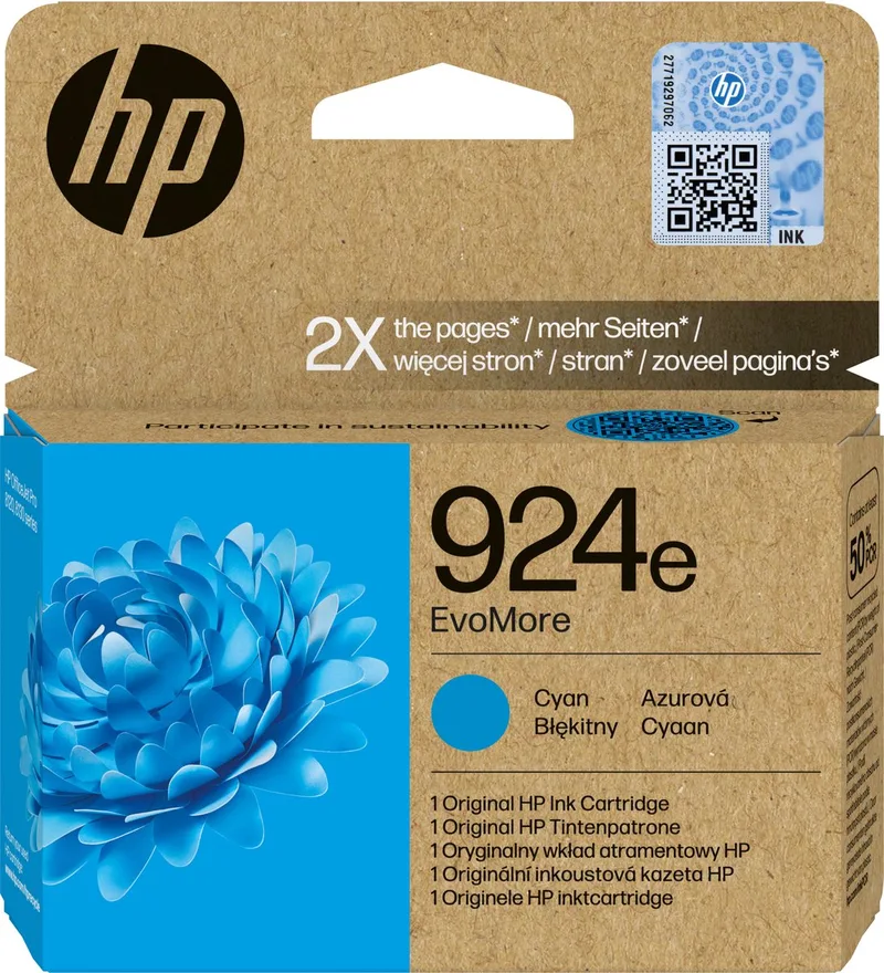 HP 924e EvoMore originele inktcartridge de HP en Cyaan – photo produit