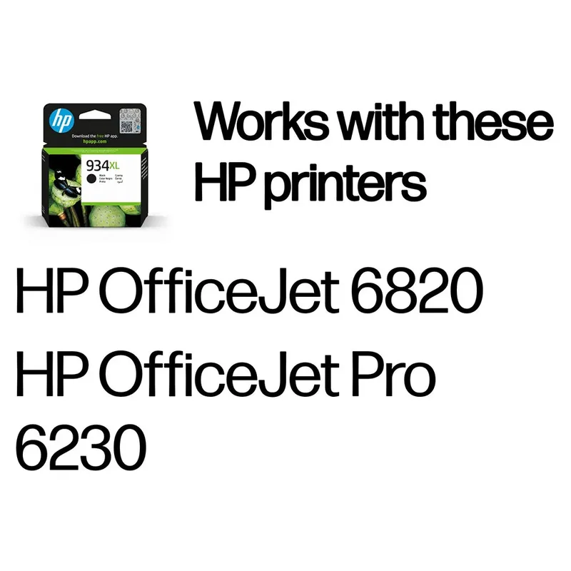 HP 934XL originele high-capacity zwarte inktcartridge (C2P23AE) van HP – productfoto 1 van 5