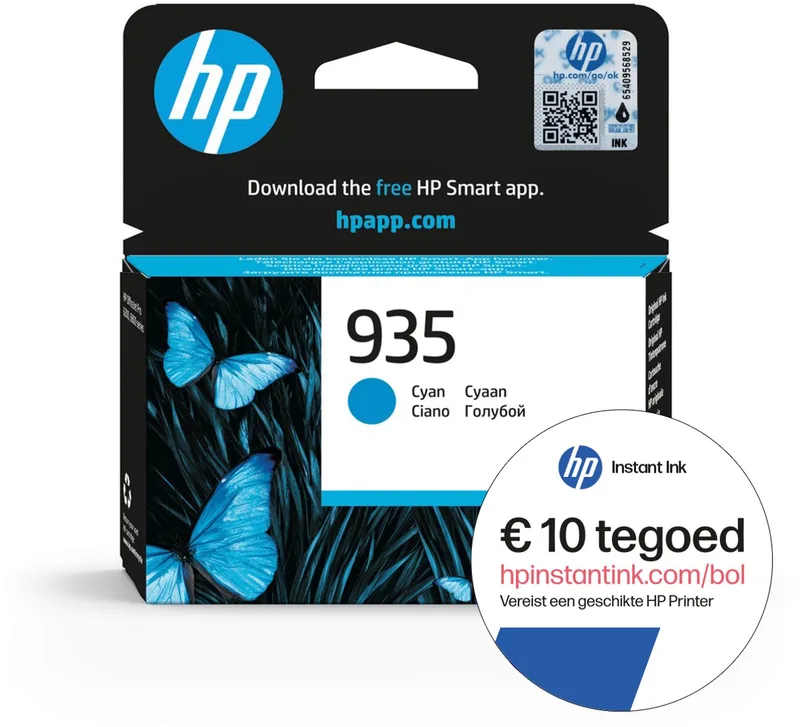 HP 935 - Inktcartridge - Origineel - Standaard capaciteit - Instant Ink tegoed de HP en Cyaan – photo produit