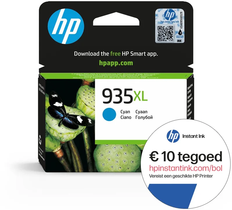 HP 935XL - Inktcartridge - Origineel - Hoge capaciteit - Instant Ink tegoed by HP in Cyaan – product photo