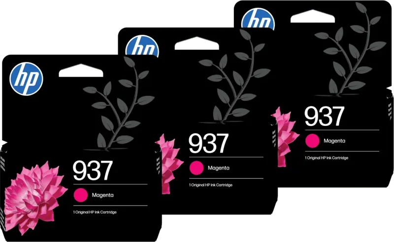HP 937 Cartridge Magenta (3 stuks) van HP – productfoto