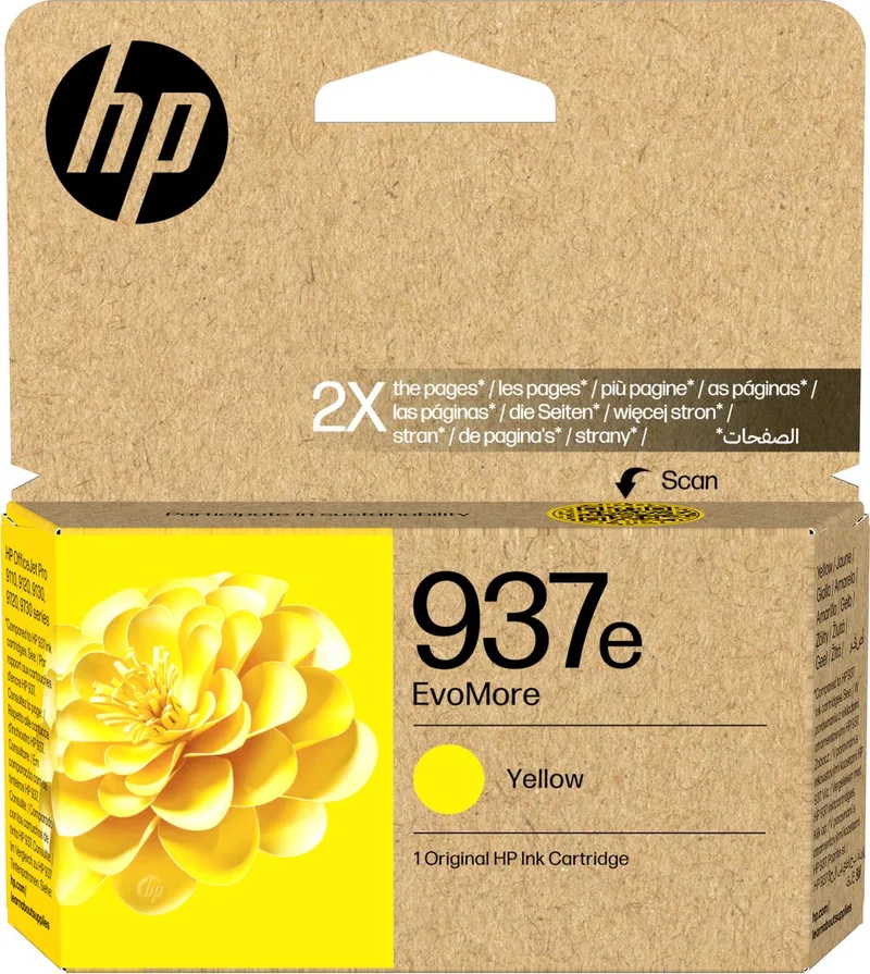 HP 937e EvoMore originele gele inktcartridge by HP in Yellow – product photo