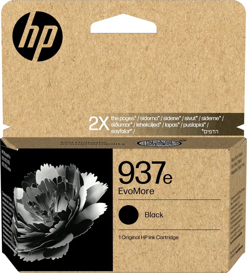 HP 937e EvoMore originele zwarte inktcartridge de HP en Noir – photo produit