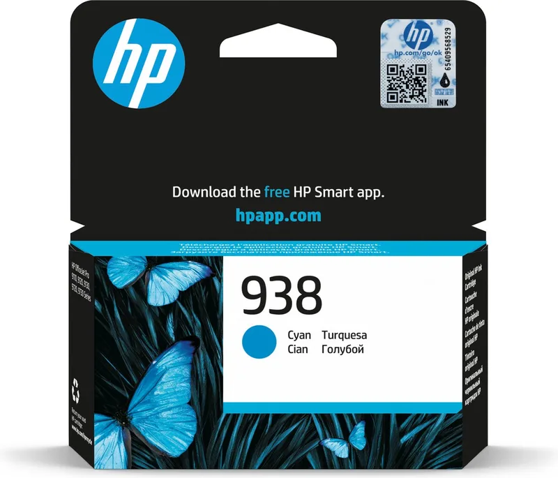 HP 938 originele inktcartridge von HP in Cyaan – Produktfoto