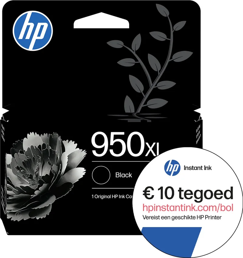 HP 950XL - Inktcartridge + Instant Ink tegoed van HP in Zwart – productfoto