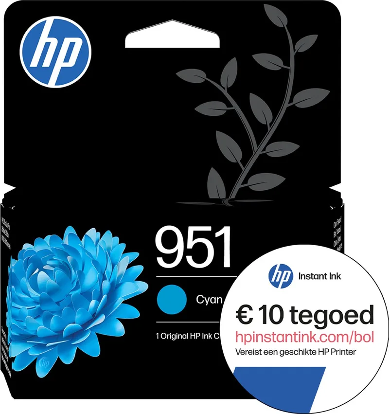 HP 951 - Inktcartridge + Instant Ink tegoed van HP in Cyaan – productfoto