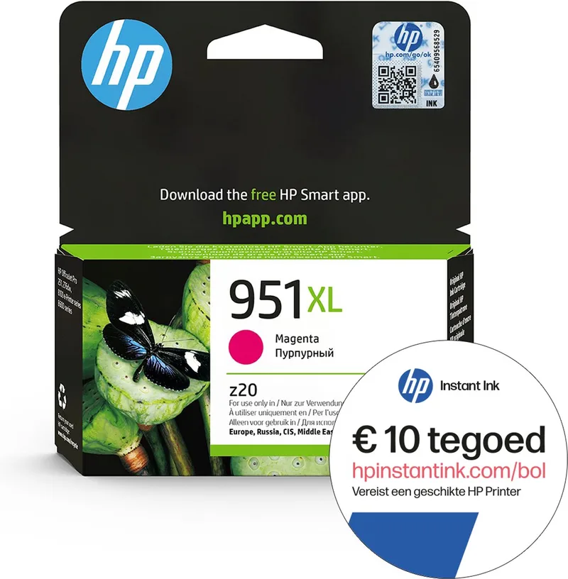 HP 951XL - Inktcartridge + Instant Ink tegoed van HP in Magenta – productfoto